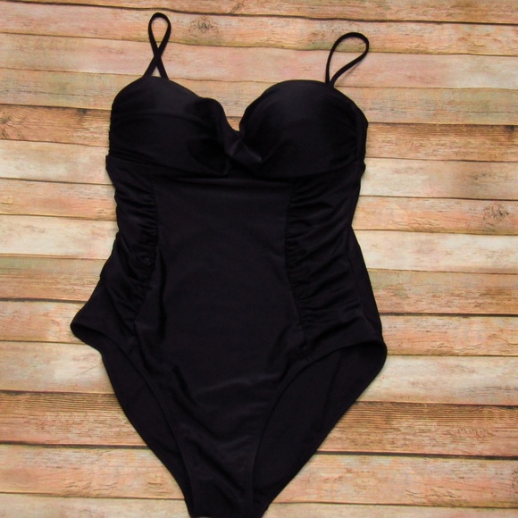 Old Navy Other - Old Navy One-Piece Ruched Side Black Swim Suit L